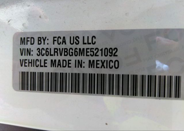 2021 RAM PROMASTER CARGO VAN(VIN: 3C6LRVBG6ME521092