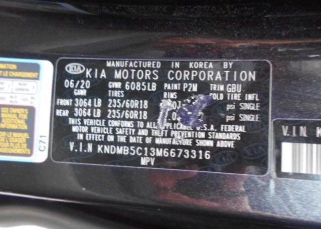 2021 KIA SEDONA(VIN: KNDMB5C13M6673316