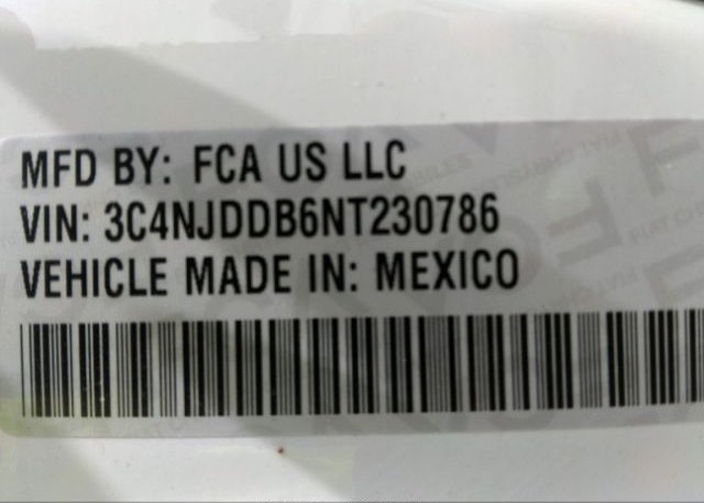 2022 JEEP COMPASS(VIN: 3C4NJDDB6NT230786