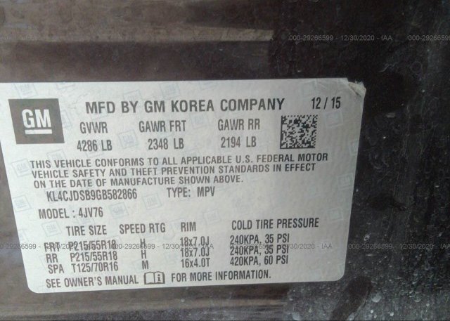 KL4CJDSB9GB582866 2016 BUICK ENCORE