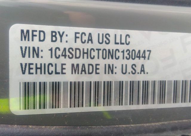 2022 DODGE DURANGO(VIN: 1C4SDHCT0NC130447