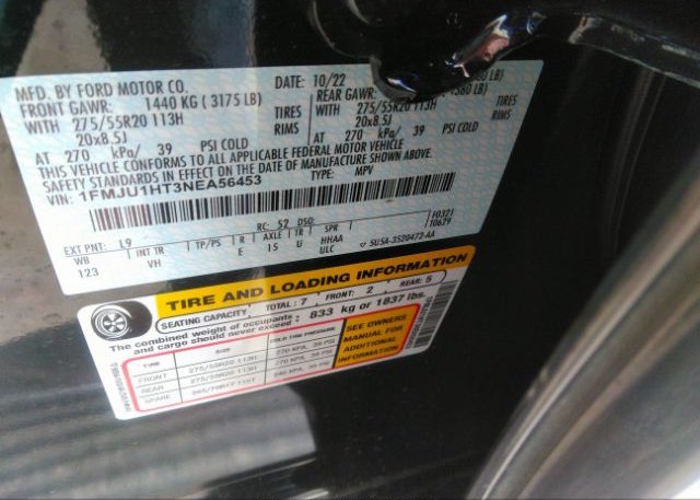 2022 FORD EXPEDITION(VIN: 1FMJU1HT3NEA56453