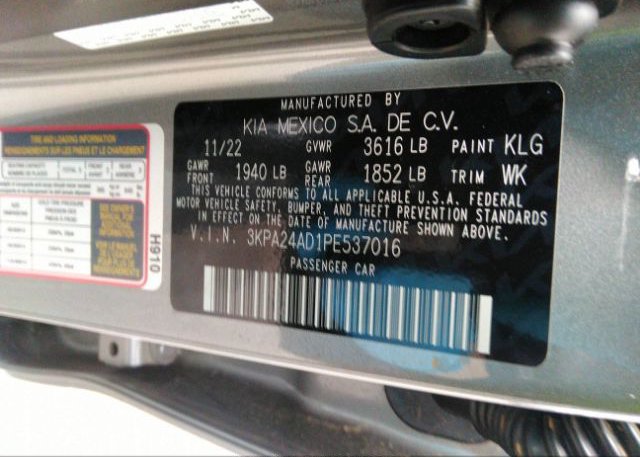 2023 KIA RIO(VIN: 3KPA24AD1PE537016