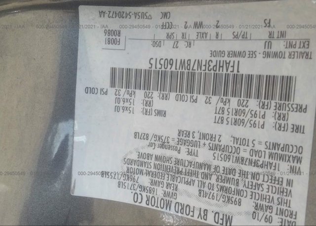 1FAHP3FN7BW160515 2011 FORD FOCUS