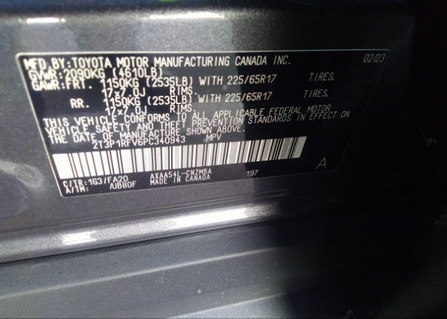 2023 TOYOTA RAV4(VIN: 2T3P1RFV6PC340943