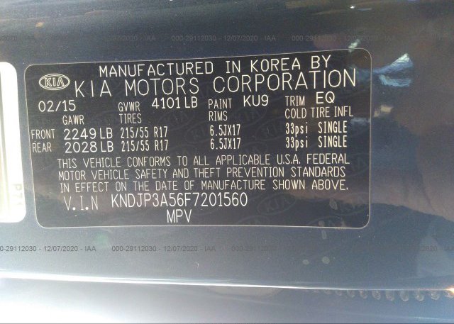 KNDJP3A56F7201560 2015 KIA SOUL