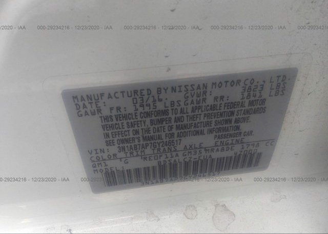 3N1AB7AP7GY246517 2016 NISSAN SENTRA