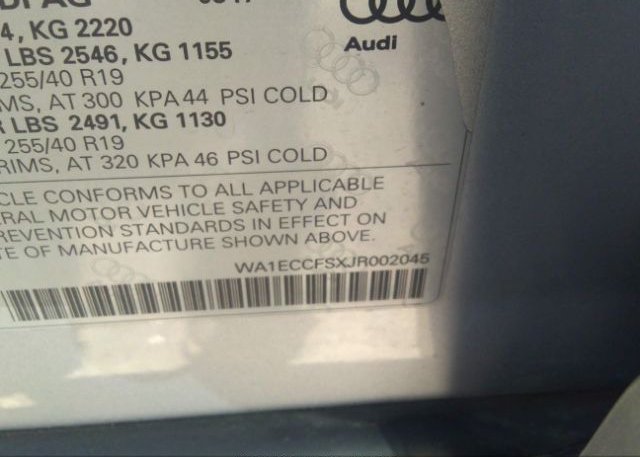 2018 AUDI Q3 VIN: WA1ECCFSXJR002045
