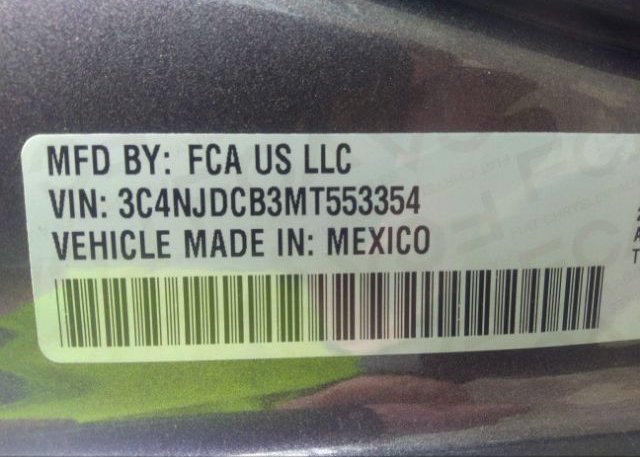2021 JEEP COMPASS(VIN: 3C4NJDCB3MT553354