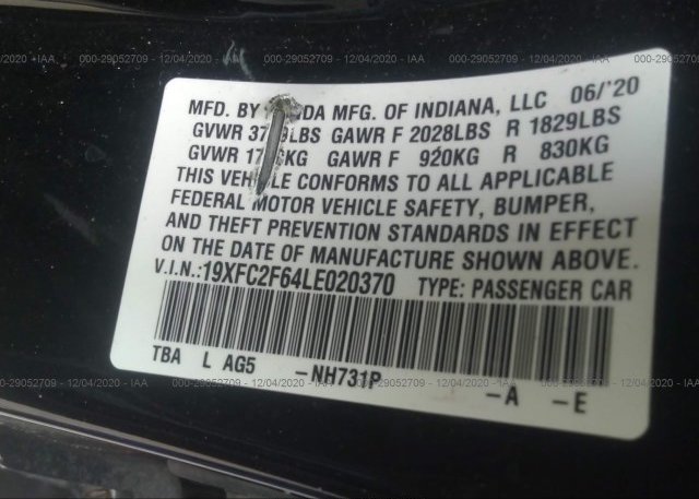 19XFC2F64LE020370 2020 HONDA CIVIC SEDAN