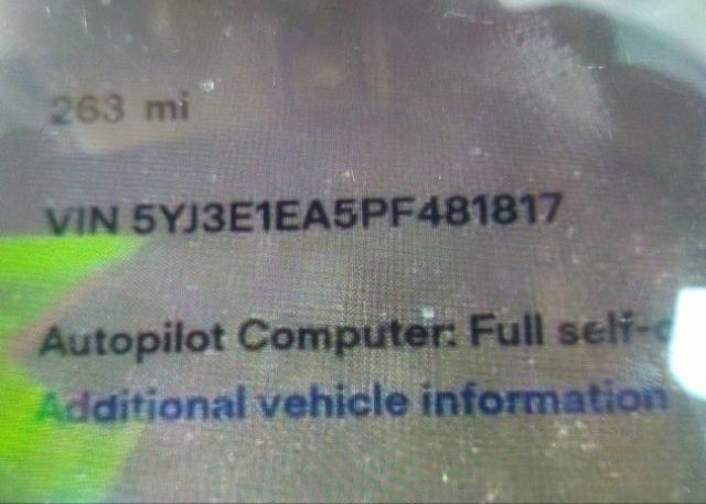 2023 TESLA MODEL 3(VIN: 5YJ3E1EA5PF481817