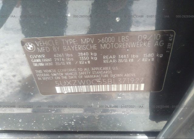 5UXZW0C55BL371927 2011 BMW X5