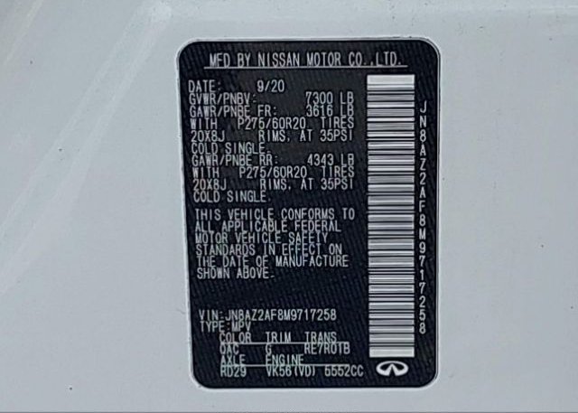 2021 INFINITI QX80(VIN: JN8AZ2AF8M9717258