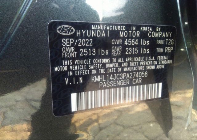 2023 HYUNDAI SONATA(VIN: KMHL14JC3PA274058