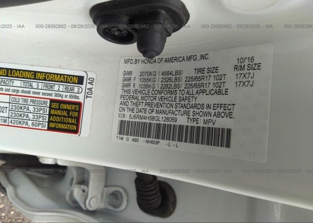 5J6RM4H58GL128069 2016 HONDA CR-V