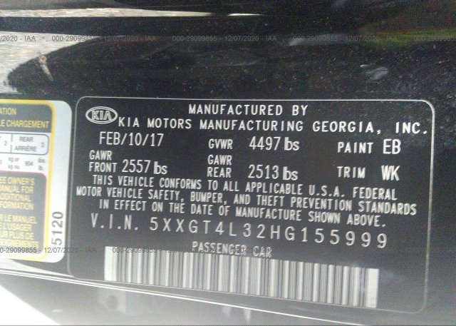 5XXGT4L32HG155999 2017 KIA OPTIMA
