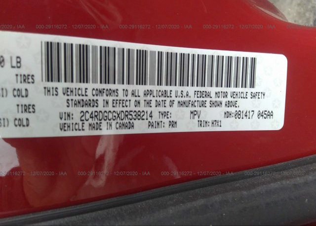 2C4RDGCGXDR538214 2013 DODGE GRAND CARAVAN