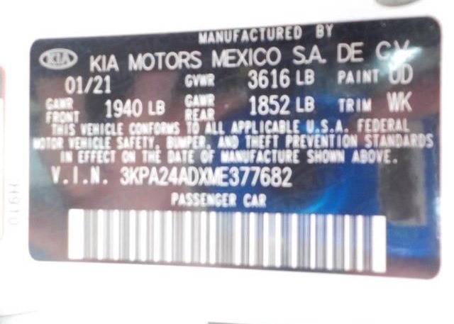 2021 KIA RIO(VIN: 3KPA24ADXME377682
