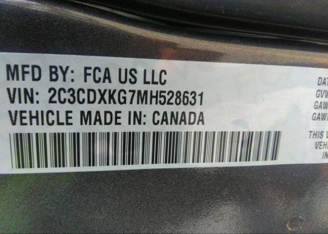 2021 DODGE CHARGER(VIN: 2C3CDXKG7MH528631