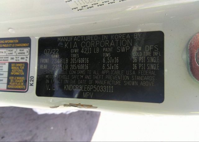 2023 KIA NIRO(VIN: KNDCR3LE6P5033111