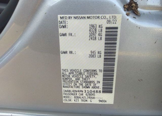 2023 NISSAN ALTIMA(VIN: 1N4BL4DV4PN310488