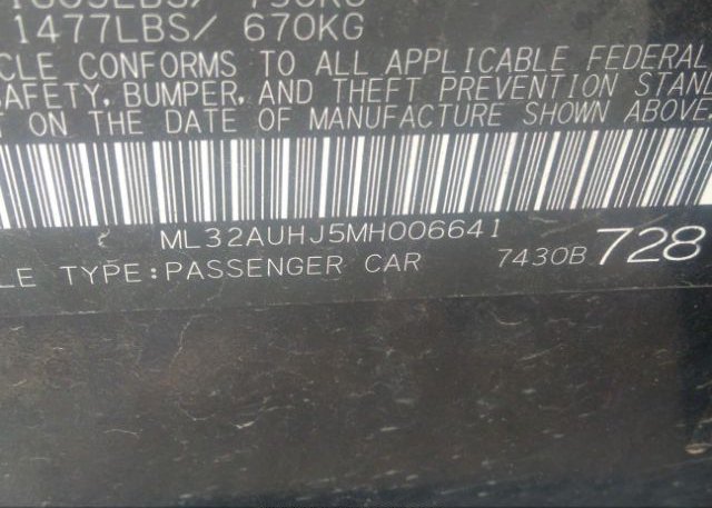 2021 MITSUBISHI MIRAGE(VIN: ML32AUHJ5MH006641