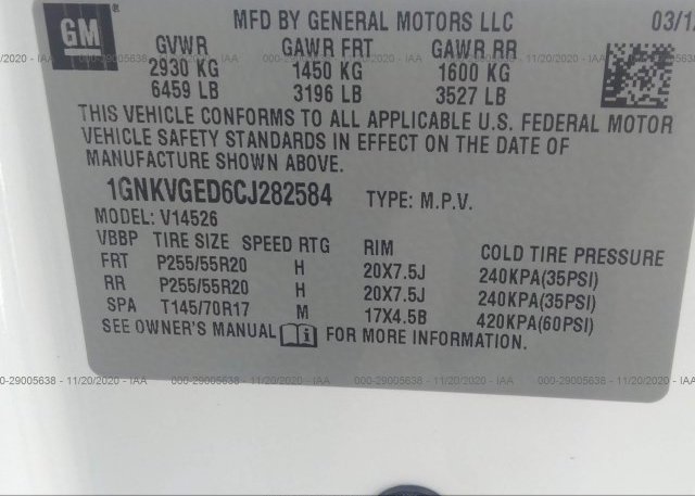 1GNKVGED6CJ282584 2012 CHEVROLET TRAVERSE
