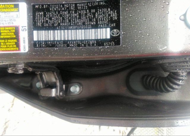 2023 TOYOTA CAMRY(VIN: 4T1C11AK8PU765035