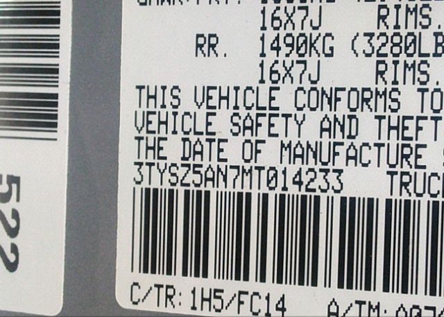 2021 TOYOTA TACOMA 4WD(VIN: 3TYSZ5AN7MT014233