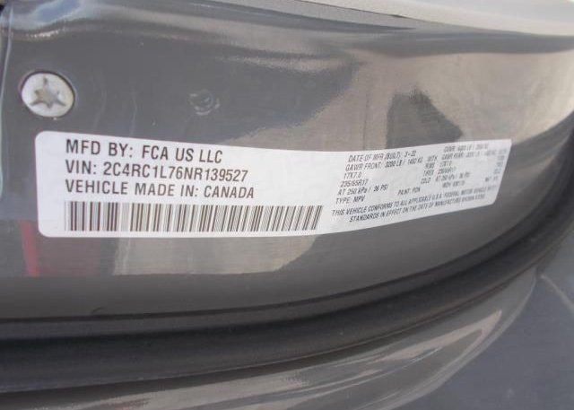 2022 CHRYSLER PACIFICA(VIN: 2C4RC1L76NR139527