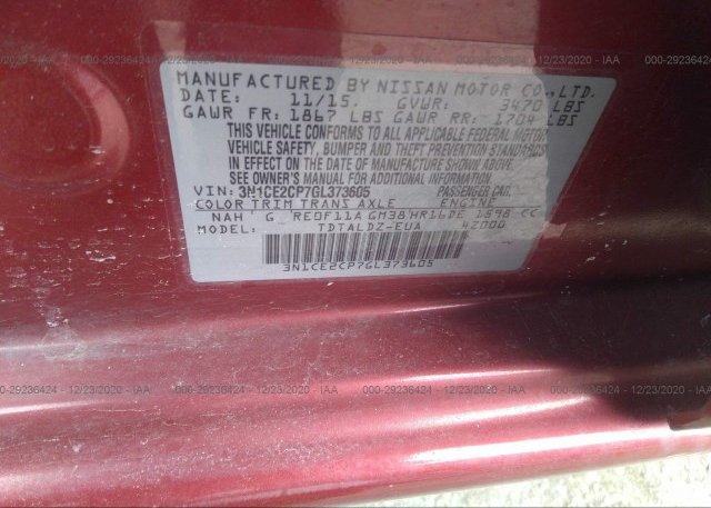 3N1CE2CP7GL373605 2016 NISSAN VERSA NOTE