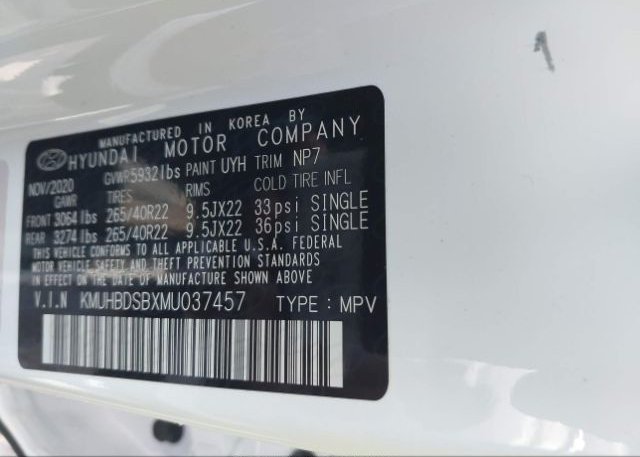 2021 GENESIS GV80(VIN: KMUHBDSBXMU037457