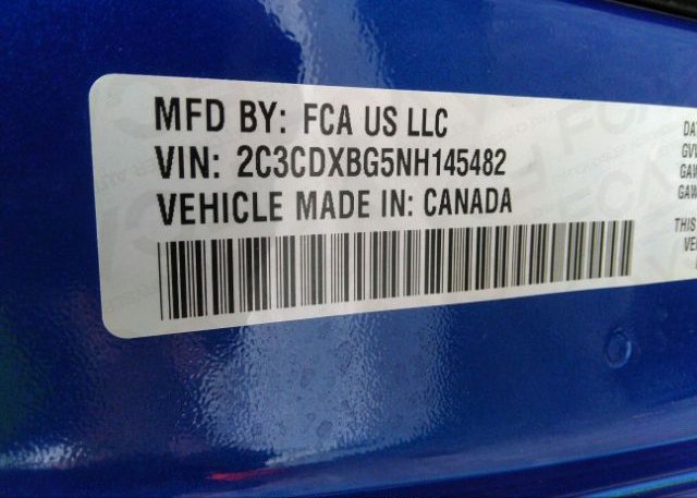 2022 DODGE CHARGER(VIN: 2C3CDXBG5NH145482
