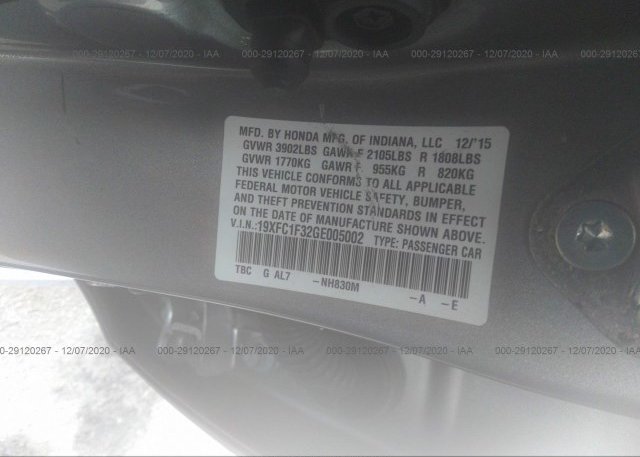 19XFC1F32GE005002 2016 HONDA CIVIC SEDAN