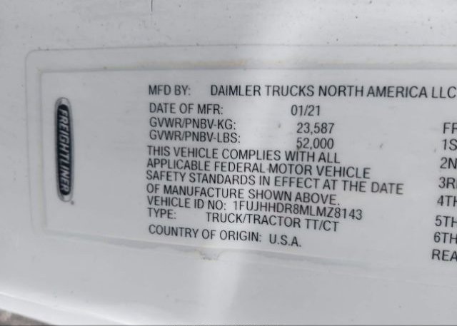 2021 FREIGHTLINER NEW CASCADIA 126(VIN: 1FUJHHDR8MLMZ8143