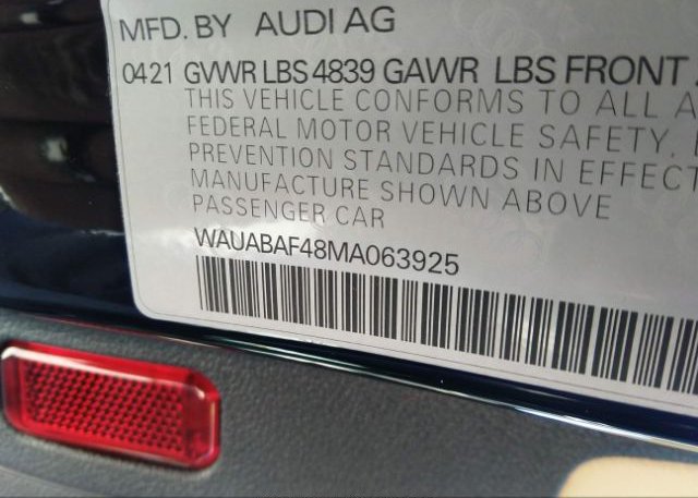 2021 AUDI A4 SEDAN(VIN: WAUABAF48MA063925