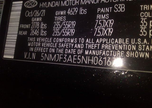 2022 HYUNDAI TUCSON(VIN: 5NMJF3AE5NH061673