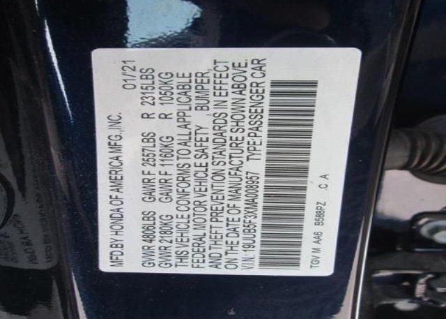 2021 ACURA TLX(VIN: 19UUB5F3XMA008957