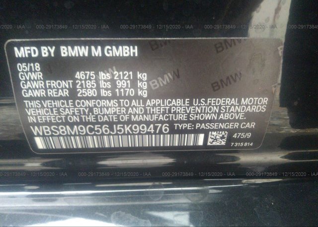WBS8M9C56J5K99476 2018 BMW M3