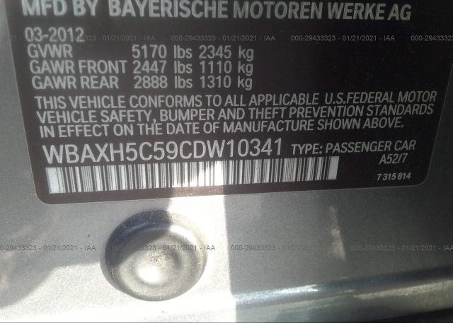 WBAXH5C59CDW10341 2012 BMW 5 SERIES