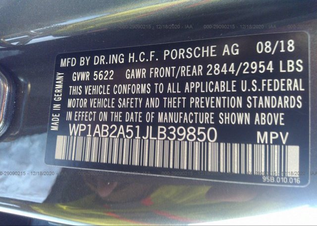 WP1AB2A51JLB39850 2018 PORSCHE MACAN