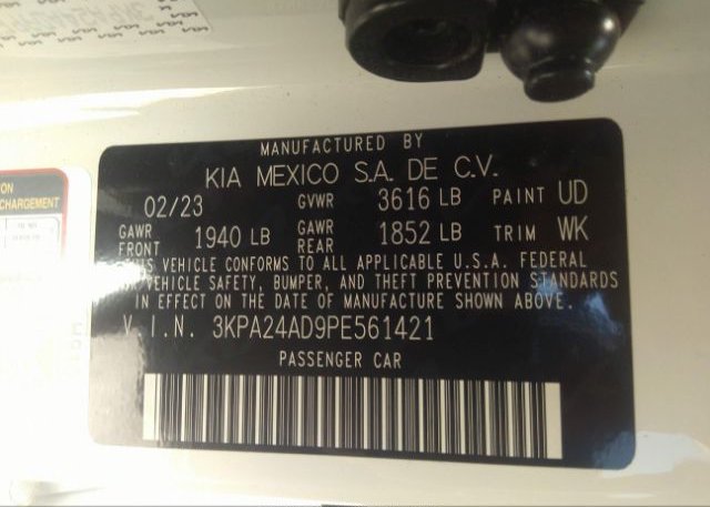 2023 KIA RIO(VIN: 3KPA24AD9PE561421