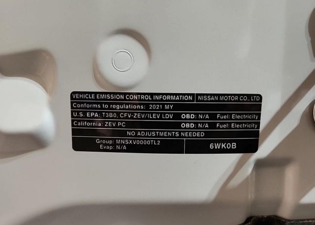 2021 NISSAN LEAF(VIN: 1N4AZ1BV4MC556735
