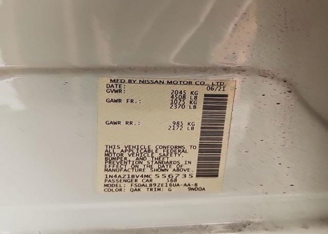 2021 NISSAN LEAF(VIN: 1N4AZ1BV4MC556735