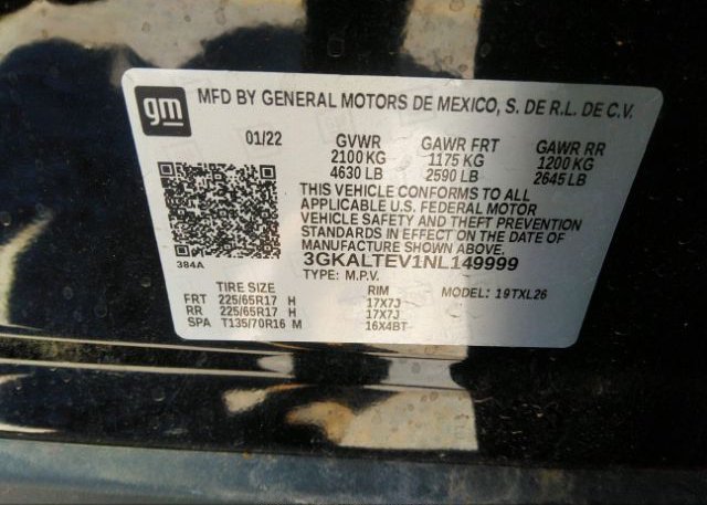 2022 GMC TERRAIN(VIN: 3GKALTEV1NL149999