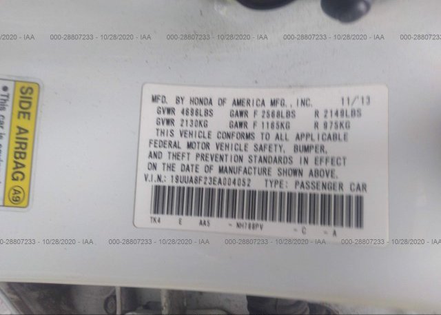 19UUA8F23EA004052 2014 ACURA TL