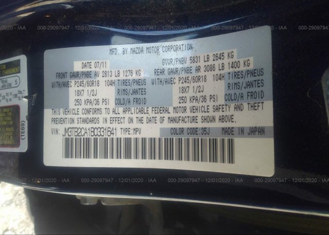 JM3TB2CA1B0331641 2011 MAZDA CX-9