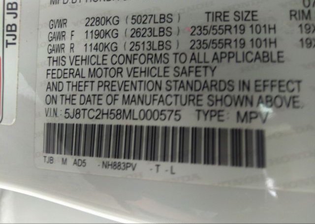 2021 ACURA RDX(VIN: 5J8TC2H58ML000575