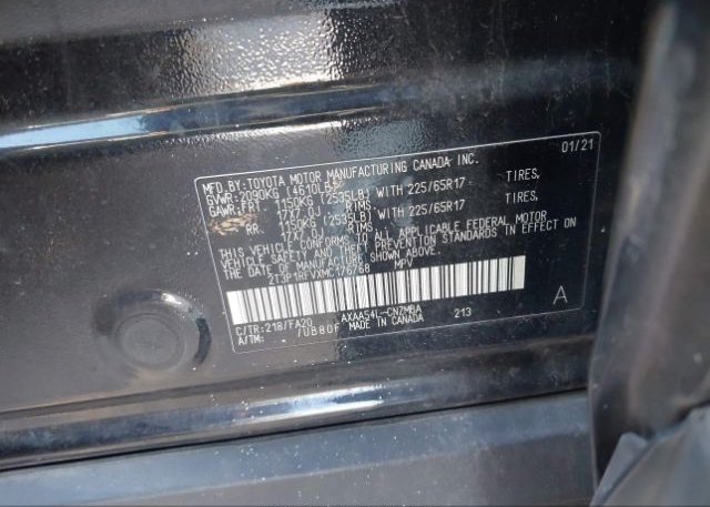 2021 TOYOTA RAV4(VIN: 2T3P1RFVXMC176768