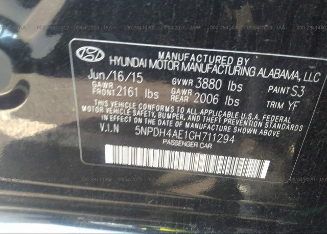 5NPDH4AE1GH711294 2016 HYUNDAI ELANTRA